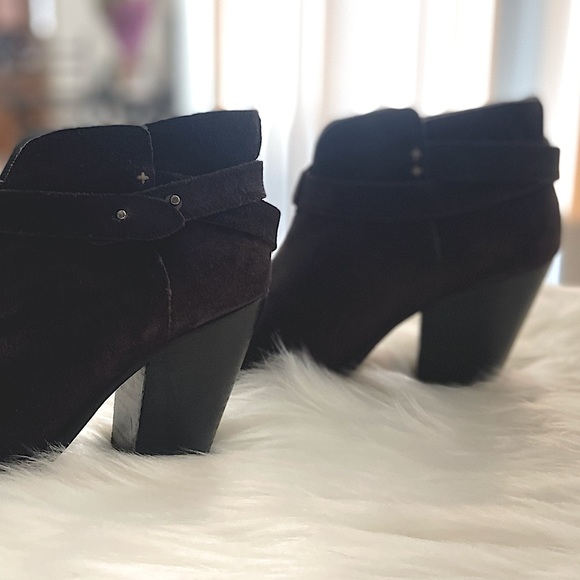 #243 Rag & Bone Soft Black Distressed Boho Leather Heel Boots - Picture 9 of 17